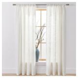 PAIR 52X84 WHITE WOVEN CURTAIN PANELS