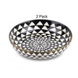 PAIR 11" CERAMIC MEDALLION SERVING BOWLS