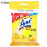 5PK LYSOL DISINFECTING WIPES TRAVEL PACKS