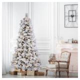 7.5" PRE-LIT FLOCKED CHRISTMAS TREE