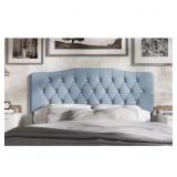 BABY BLUE VELVET TUFTED HEADBOARD DOUBLE