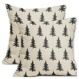 BLACK PINE 20X20 TREE PILLOW COVERS