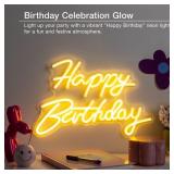 17"X11.4" HAPPY BIRTHDAY NEON SIGN