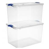 PAIR 66QT LATCHING STORAGE BINS