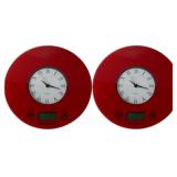 PAIR RED DIGITAL KITCHEN SCALES