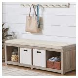 4 CUBE ORGANIZER BENCH RUSTIC GRAY