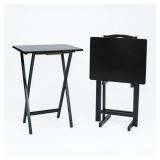 2PC FOLDING TRAY TABLES & STORAGE RACK