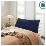 20X48 JACQUARD BLUE BODY PILLOW COVER