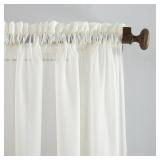 PAIR 59X63 SHEER IVORY VOILE CURTAIN PANELS