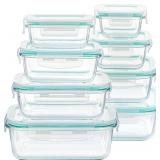8PK AIRTIGHT GLASS FOOD STORAGE CONTAINERS