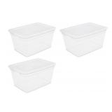 3PK 58QT STERILITE STORAGE BOXES