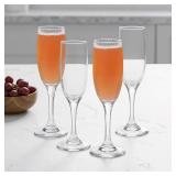 4PK GLASS CHAMPAGNE FLUTES