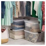 4PK 60QT STACKABLE STORAGE BINS