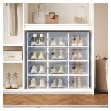 12PK STACKABLE SHOE BOX ORGANIZER