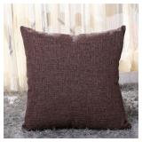 2 BROWN LINEN PILLOW COVERS 20X20
