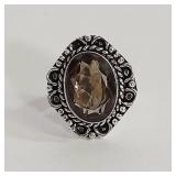 SZ 6 SMOKEY QUARTZ COSTUME RING