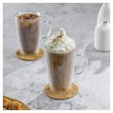 4PK 15OZ RIBBED GLASS MUGS