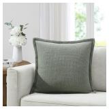 20" REVERSIBLE GREEN COTTON THROW PILLOW
