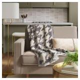 CHENILLE WOVEN HOUNDSTOOTH THROW BLANKET