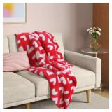 VALENTINES DAY PRINTED PLUSH THROW BLANKET