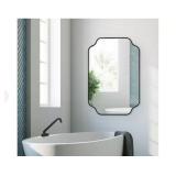 36 X 24 SCALLOPED BLACK MIRROR