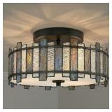 14" 3-LIGHT SEMI-FLUSH MOUNT LIGHT