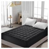 KING BLACK MATTRESS TOPPER