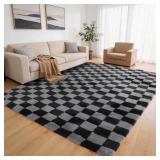 10X8 CHECKERED SHAG RUG