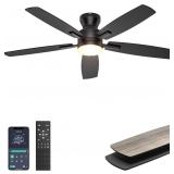 52" LOW PROFILE LIGHTED CEILING FAN