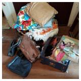 VINTAGE PURSES, SCARVES, LINENS