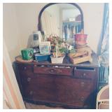 ANTIQUE DRESSER WITH MIRROR