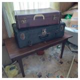 SUITCASES & WOOD TABLE
