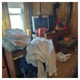 DESK, DRESSER & CONTENTS