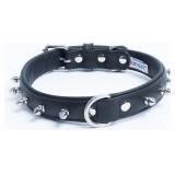 22" LEATHER SPIKED DOG COLLAR