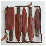 5PC DAMASCUS STEEL KITCHEN KNIFE SET