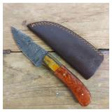 DAMASCUS STEEL FIXED BLADE KNIFE