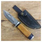 DAMASCUS STEEL FIXED BLADE KNIFE