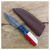 DAMASCUS STEEL FIXED BLADE KNIFE