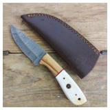 DAMASCUS STEEL FIXED BLADE KNIFE