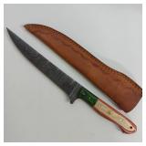 DAMASCUS STEEL FIXED BLADE KNIFE