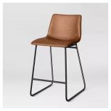 24' FAUX LEATHER COUNTER HEIGHT BARSTOOL