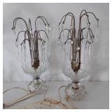 PAIR 17' CRYSTAL BOUDOIR LAMPS