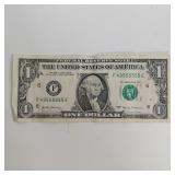 US SIX OF A KIND DOLLAR BILL