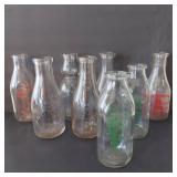 8 VINTAGE DAIRY BOTTLES