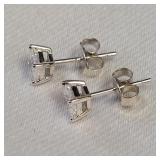 925 STERLING SILVER 4X4MM STUD EARRINGS