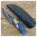 DAMASCUS STEEL FIXED BLADE KNIFE