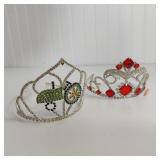 PAIR OF RHINESTONE TIARAS