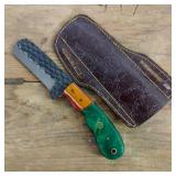 DAMASCUS STEEL FIXED BLADE KNIFE