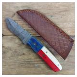 DAMASCUS STEEL FIXED BLADE KNIFE