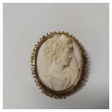 GENUINE CONCH CAMEO PIN